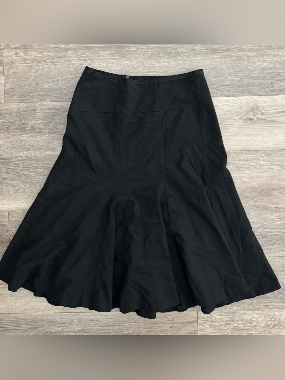 ZARA Black A-Line Flare Midi Skirt Size 4 Work / Evening Minimalist